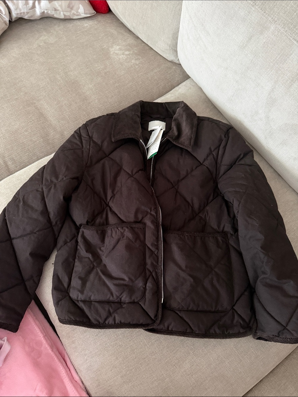 H&M Quilted Dark Brown Puffer Jacket